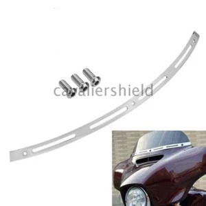 Steel Slotted Batwing Fairing Windshield Trim For Harley Street Glide 1996-2013 - Picture 1 of 16