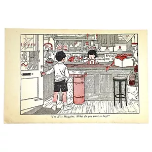 Milly Molly Mandy Buchteller Illustration Druck 7x4,5"" Vintage Kindergeschichten - Bild 1 von 1
