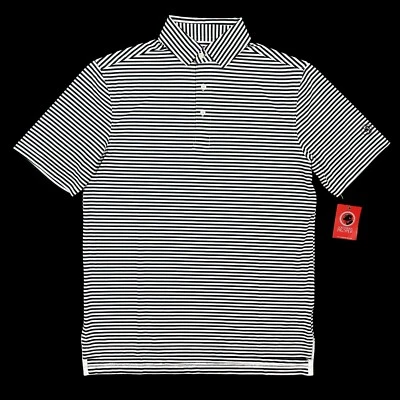 NUEVO CON ETIQUETAS Camisa Polo Southern Proper Para Hombres Talla Pequeña Rayas Blanco y Negro Golf Informal Foto 1 de 4