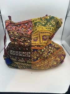 Borsa da viaggio Crewel ricamata per notte made in India Earthtones bellissima - Foto 1 di 5