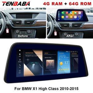 Radio Pantalla Hoja Android Coche GPS 12.3"" 4G+64G Para BMW X1 Clase Alta 2010-2015 - Imagen 1 de 12