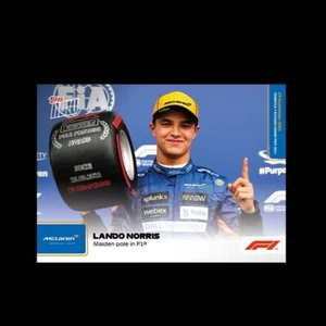 Lando Norris McLaren 2021 Topps Now Formula 1 F1 Card #58 Maiden Pole in F1 - Picture 1 of 2