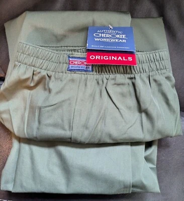 Cherokee Workwear Olive Green  Scrubs,  Pants, Women's Size P 2XL Pull-on NWT - Image 1 of 4