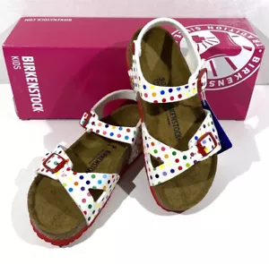 Birkenstock Rio Kids Youth Girls Size 12 (EU30)N Fit Digital Dots White Sandals - Picture 1 of 8