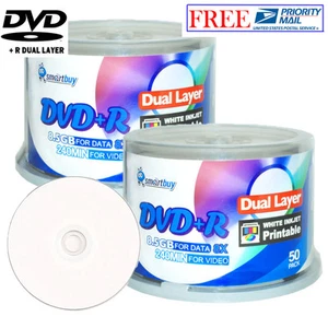 Disco de grabación imprimible de inyección de tinta blanco de doble capa 100 P SmartBuy DVD+R DL 8X 8,5 GB - Imagen 1 de 3