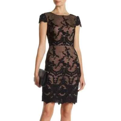 Cynthia Steffe Women's Lace Short Sleeve Embroidered Dress Black Size 4 - Image 1 of 4