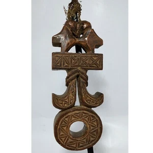 Ancien Ethnique Art Utilisé en Bois Ghurra Beurre Churner Clé Neti De Népal GS9 - Photo 1 sur 2