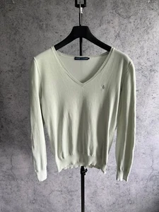 Suéter Ralph Lauren Tejido Para Mujer Talla L Cuello en V Pullover Algodón Mini Logo Informal - Imagen 1 de 15