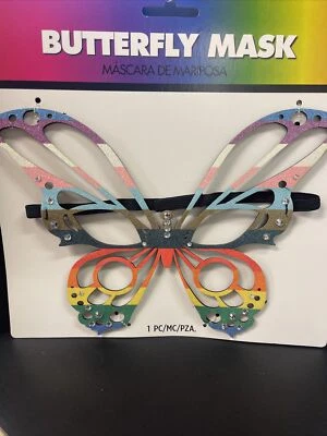 Butterfly Eye Mask LGBTQ Pride Masquerade Costume Cosplay Dress Up New - Image 1 of 4
