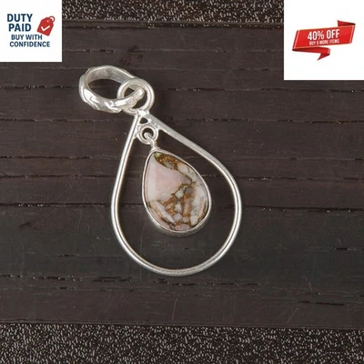 Oferta Black Friday Natural Rosa Ópalo Turquesa Colgante Joyería Plata de Ley Foto 1 de 4