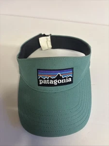 PATAGONIA Hat Visor Sun Strap Back Teal Logo Adjustable One Size Fits All Most - Picture 1 of 6