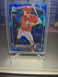 2025 Bowman Chrome Sapphire #BCP-32 Cole Fontenelle 1st Bowman Los Angeles Angel - Picture 1 of 2