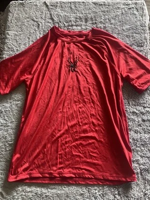 Spyder - Short Sleeve Crew Neck Shirt - Red & Black - Boys Size Large - Image 1 of 4