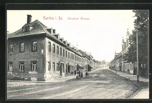 Hartha i. Sa., Ansichtskarte, Partie an der Dresdner Straße - Picture 1 of 2