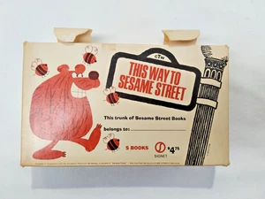 Scarce Vintage 1971 Book x5 Sesame Street Box Set This Way To Sesame Street - AF - Picture 1 of 9