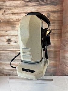 Vtg JVC Binaural Stereo Headphone-Mic HM-200E Wired Black Display Stand Untested - Picture 1 of 10