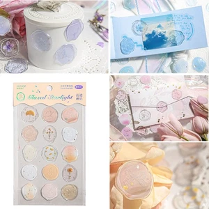 Set/15Pcs Self-adhesive Resin Seal Stamp Sticker Wedding Invitation Envelopes - Picture 1 of 12