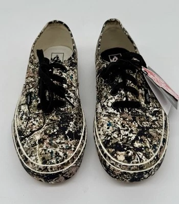 NEW Vans x MoMA Pollock Authentic Camo Black Tan Shoes Sneakers Sz. M6 / W7.5 - Image 1 of 4