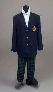 Lauren Ralph Lauren Vintage Blazer Damen 16 Navy Worsted Wolljacke 3D Gold Wappen - Bild 1 von 18