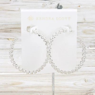 Pendientes de aro Kendra Scott Fallyn tono plata nuevos sin etiquetas Foto 1 de 4