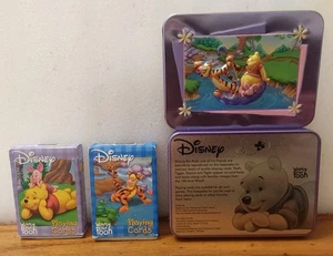 Winnie the Pooh Bicycle Playing Cards 3D Collectors Tin 2 Packs Complete - Picture 1 of 4