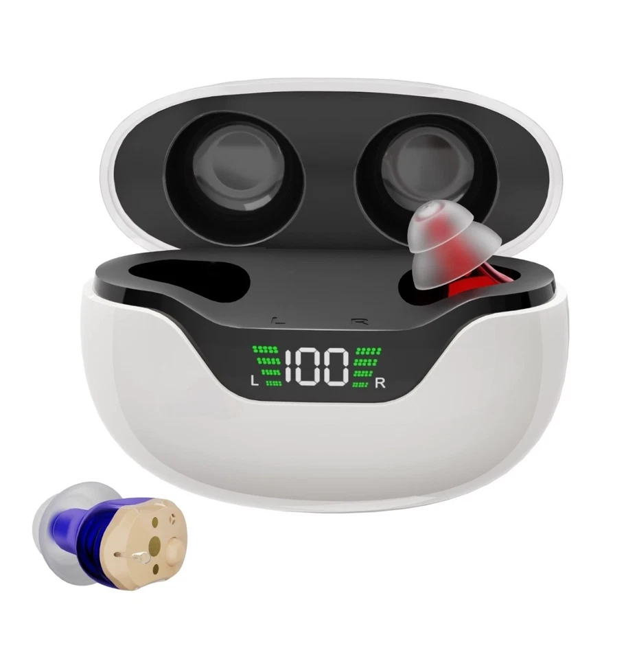 TWO MINI IN EAR CIC HEARING AMPLIFIER LEFT/RIGHT  EAR 3 PROGRAMS/ MODES USA - Image 1 of 4