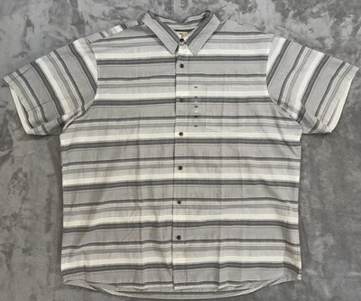 RedHead Shirt Mens 3XL Gray Striped Button Up Short Sleeve Chest Pocket NWT - Image 1 of 4