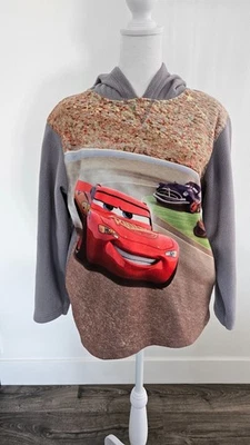 DISNEY STORE EXCLUSIVE KIDS SZ L GREY CARS GRAPHIC PRINT FLEECE HOODIE - Image 1 of 4