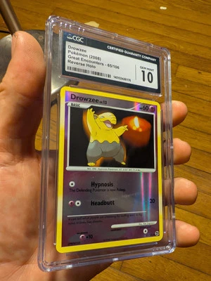 POP 23 Pokemon CGC 10 Drowzee Great Encounters Reverse Holo Card 65/106 GEM MINT - Image 1 of 4