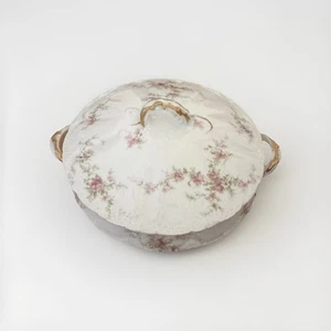 Antique Haviland Limoges Schleiger Covered Dish Pink Floral Grandmillennial - Imagen 1 de 10