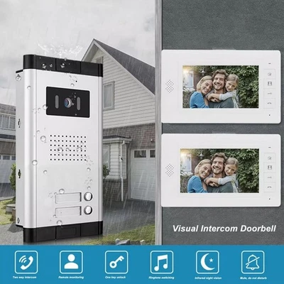 2 Familienhaus 2-Draht Video Türsprechanlage Bus Video Türklingel Sprechanlage/ - Bild 1 von 4