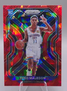 2020 Panini Prizm #289 Theo Maledon Red Cracked Ice RC Oklahoma City Thunder - Picture 1 of 2