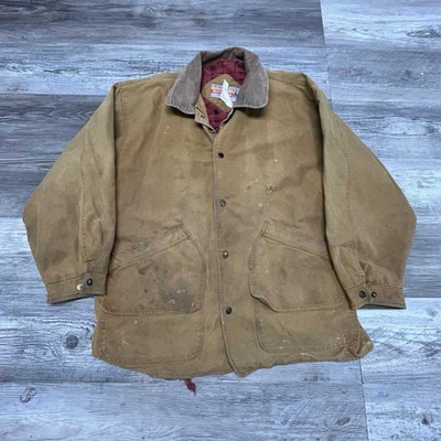 Vintage Winchester Chore Coat Mens L Barn Field Utility Hunting Jacket Tan Lined - Image 1 of 4