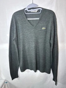 Suéter vintage IZOD Lacoste cuello en V para mujer XL EE. UU. adulto años 70-80 gris tormentoso - Imagen 1 de 12