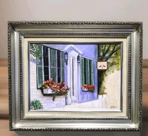 Vintage Acryl Gemälde Haus Haus signiert vom Künstler SCHÖN GERAHMT - Bild 1 von 11