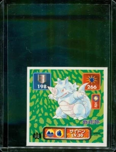 Pokemon Amada Sticker Rhyhorn #112 - 1st Pokemon Sticker Series from Japan - Picture 1 of 2