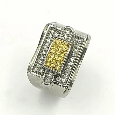 Anillo Pinky Acero Inoxidable 316 Pavé Para Hombre Forma Cuadrada Circonita Foto 1 de 4