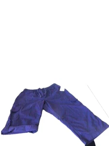 NWT Only Necessities Size 18W Blue Cropped Cargo Pants Elastic Waist Roll Tab - Picture 1 of 10