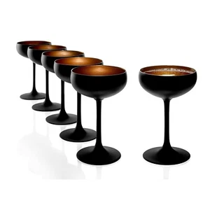Stölzle Lausitz Sektglas Champagnerglas Sektschale Elements schwarz bronze 6er - Bild 1 von 8
