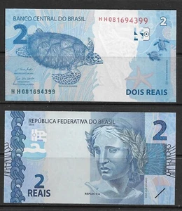 BRAZIL, 2 REAIS, BANCO DO BRAZIL, BANCONOTE, CARTA MONETA, VALUTA, NON IN CIRCOLAZIONE - Foto 1 di 1