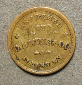 Albany NY 10H-7a, D.L. Wing & Co., R-3, copper, 19mm, vf, Union Flour - Picture 1 of 2