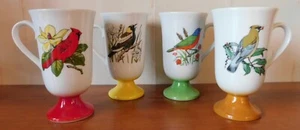 Vintage Fred Roberts Sockel Vogel Tassen Porzellan 60er Jahre MCM Set 4 - Bild 1 von 5