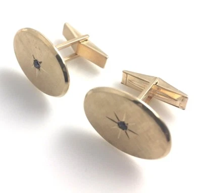 Gemelos Estate Auténticos Tiffany & Co. Oro Amarillo 14k Ovalados Zafiro Azul 585 Foto 1 de 4