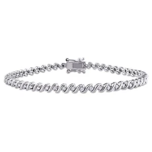 Amour Sterling Silver 1/2CT TDW Diamond Tennis Bracelet - Picture 1 of 6