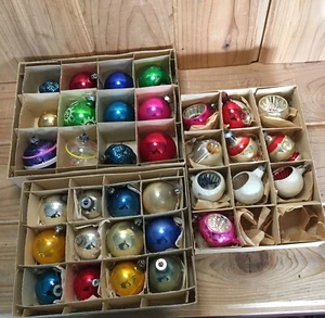 Vintage 32 Glas Weihnachtsschmuck Einzug Träne Polen USA gemischte Menge. "2-2,5"" - Bild 1 von 24