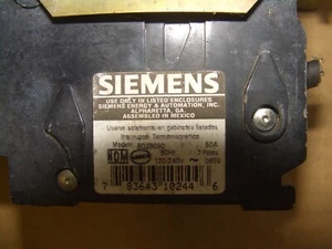 Interruptor Siemans BQ2B050 50 amperios, de Generac 04112-0 4 cilindros. 10 kW se adapta a otros - Imagen 1 de 3