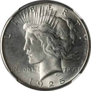 1925-P Peace Dollar NGC MS65 Bright White Nice Eye Appeal Nice Strike STOCK - Picture 1 of 4