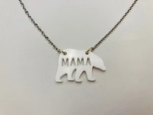 VENTA DE MUESTRA Collar Mamá Oso Blanco Acrílico Polar Mamá Damas Mujeres 429 - Imagen 1 de 4