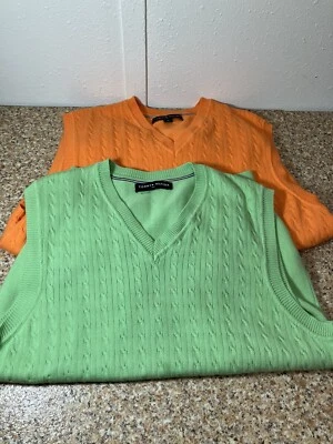 Tommy Hilfiger Golf Hombres Suéter Chaleco Tejido con Cable Cuello en V Golfista Lote de 2 Foto 1 de 4
