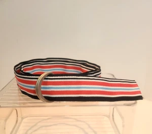 Cintura vintage LL Bean moda donna S/M multicolore righe regolabile retrò anni 80 - Foto 1 di 6